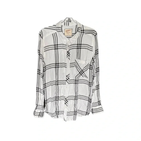 Arizona Jeans Black White Button Down Boyfriend Fit Women’s XL - Picture 1 of 13